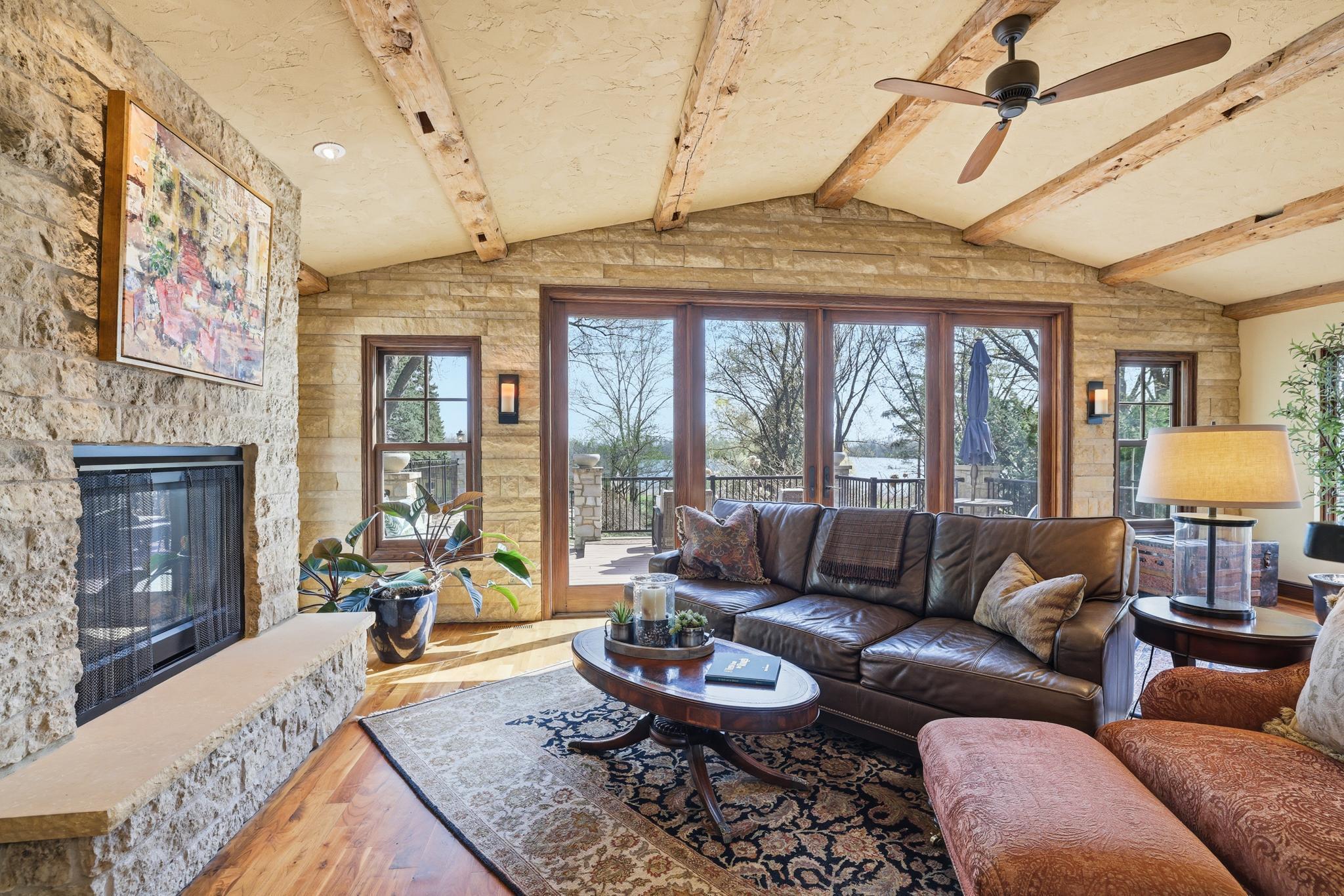 Vaulted Beamed ceilings in great room