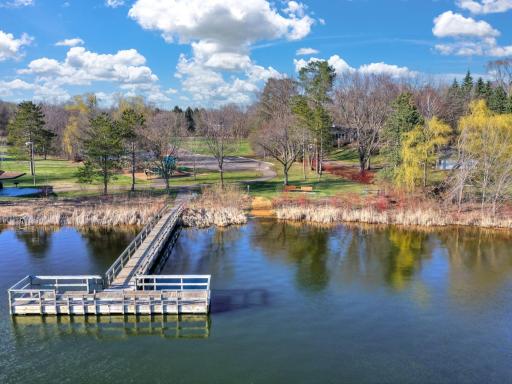 Public park and dock adjacent to property