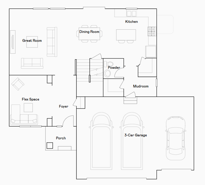 Vanderbilt main level floorplan.