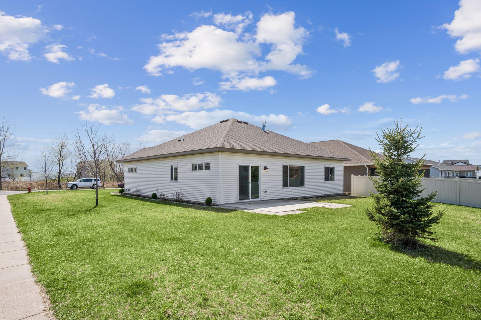 Beautiful flat yard on a corner lot.