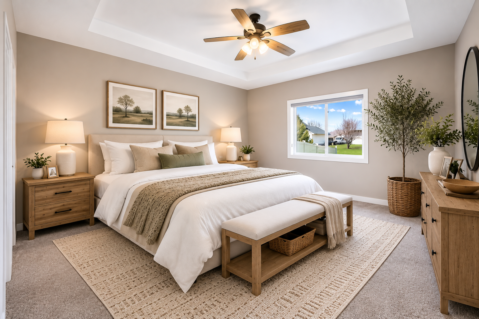Second bedroom with an abundant of light and large closet. Virtually Staged.