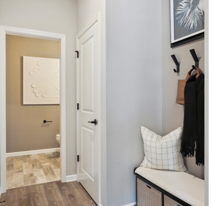 Front Entry, Boot Bench and Powder Room!