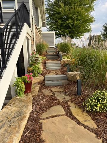 Extensive stairs and pavers