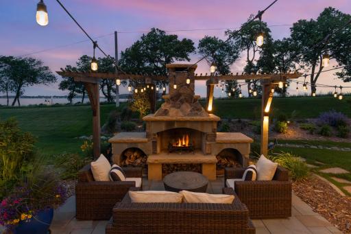 A new wood-burning outdoor fireplace was recently added.