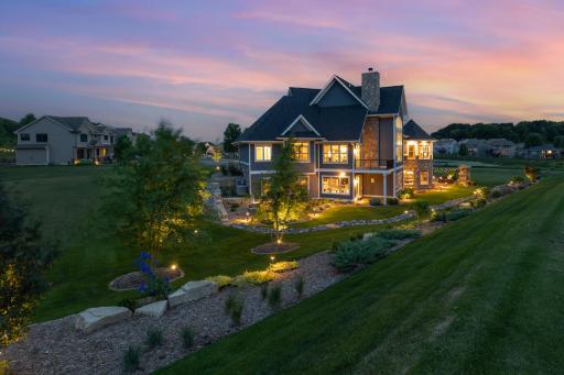 Professionally landscaped backyard