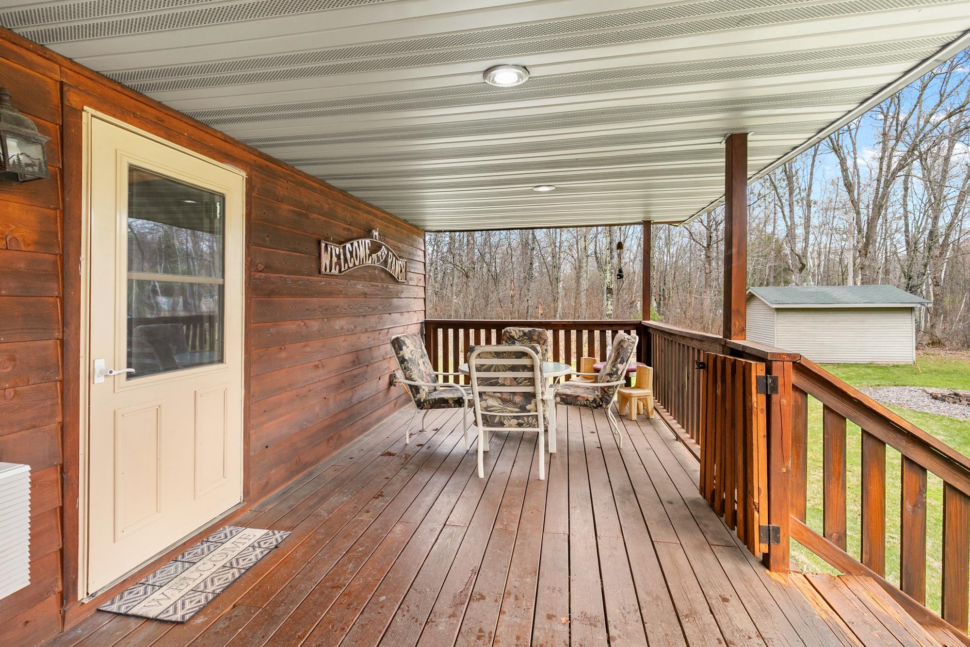 The roof covering is great during rainy days. You are still able to use and enjoy the outdoor space.