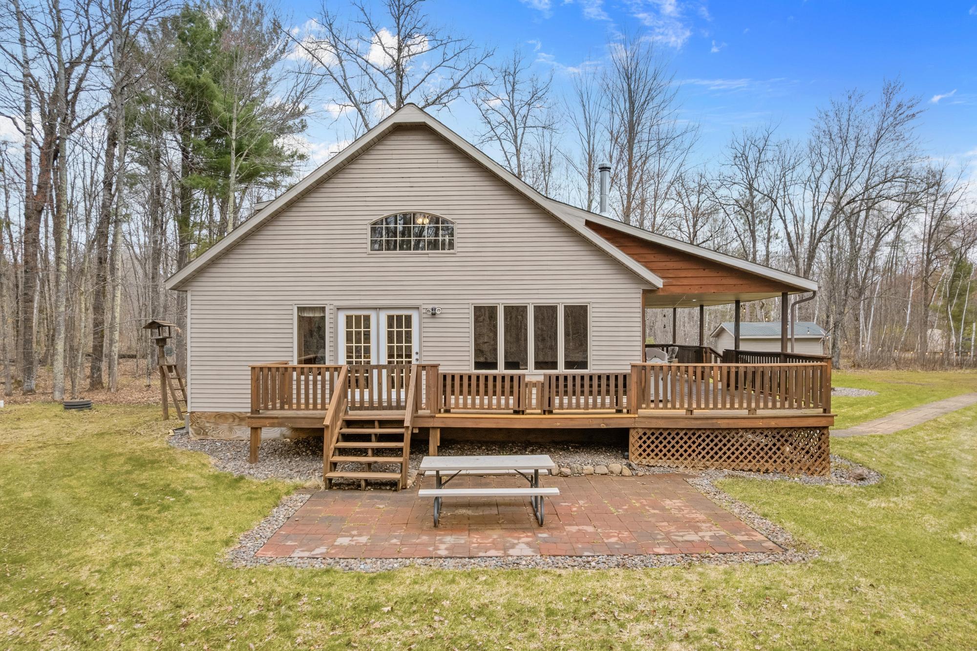View of the south side of the home and patio.