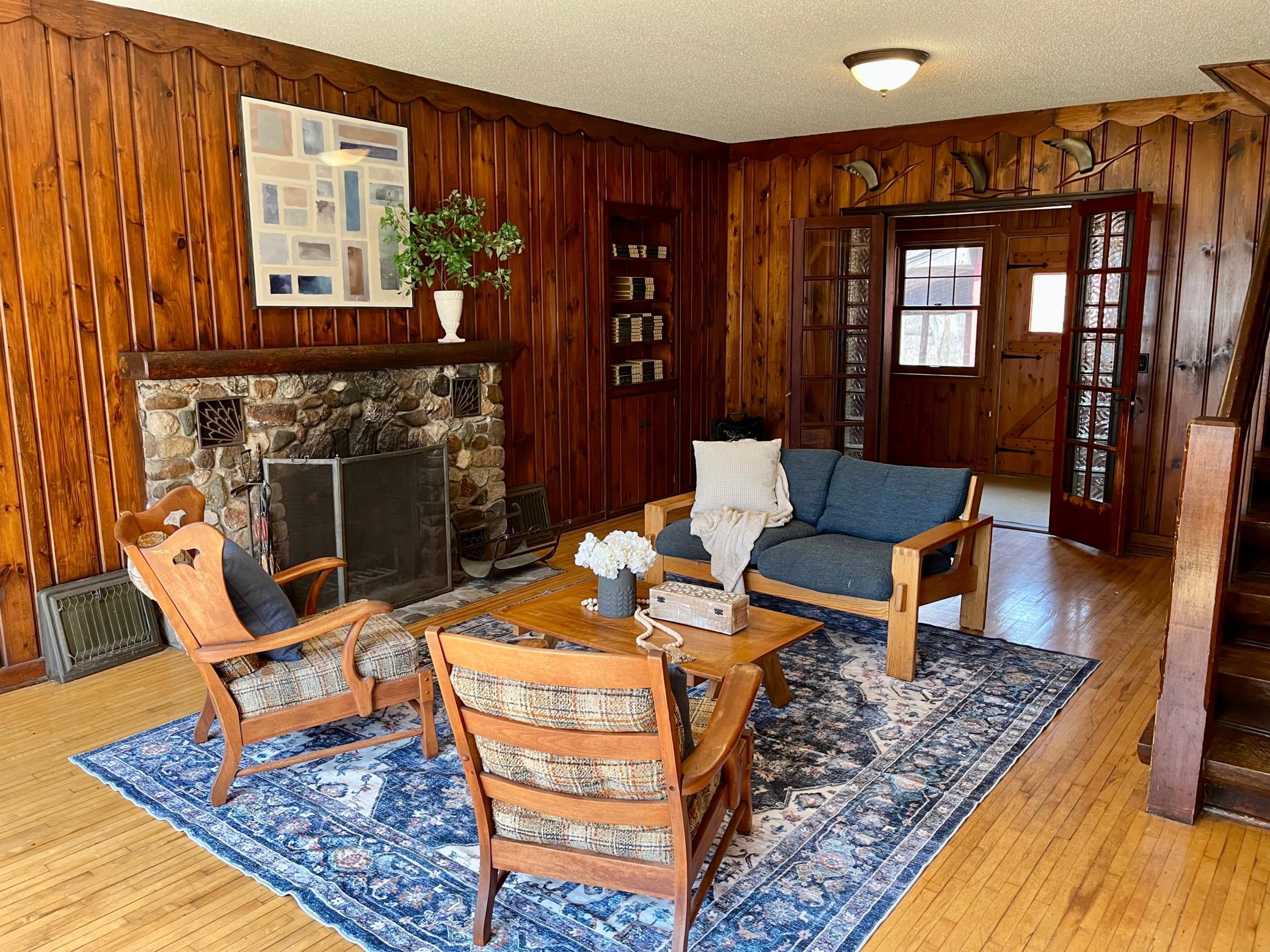 Cozy Hearth room off the kitchen