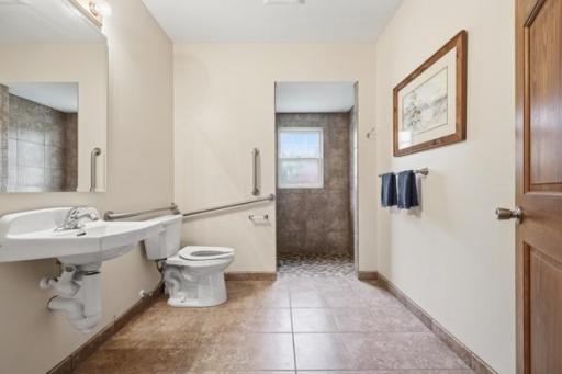 Updated main floor bathroom with walk in shower