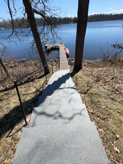 Granite steps to the lake