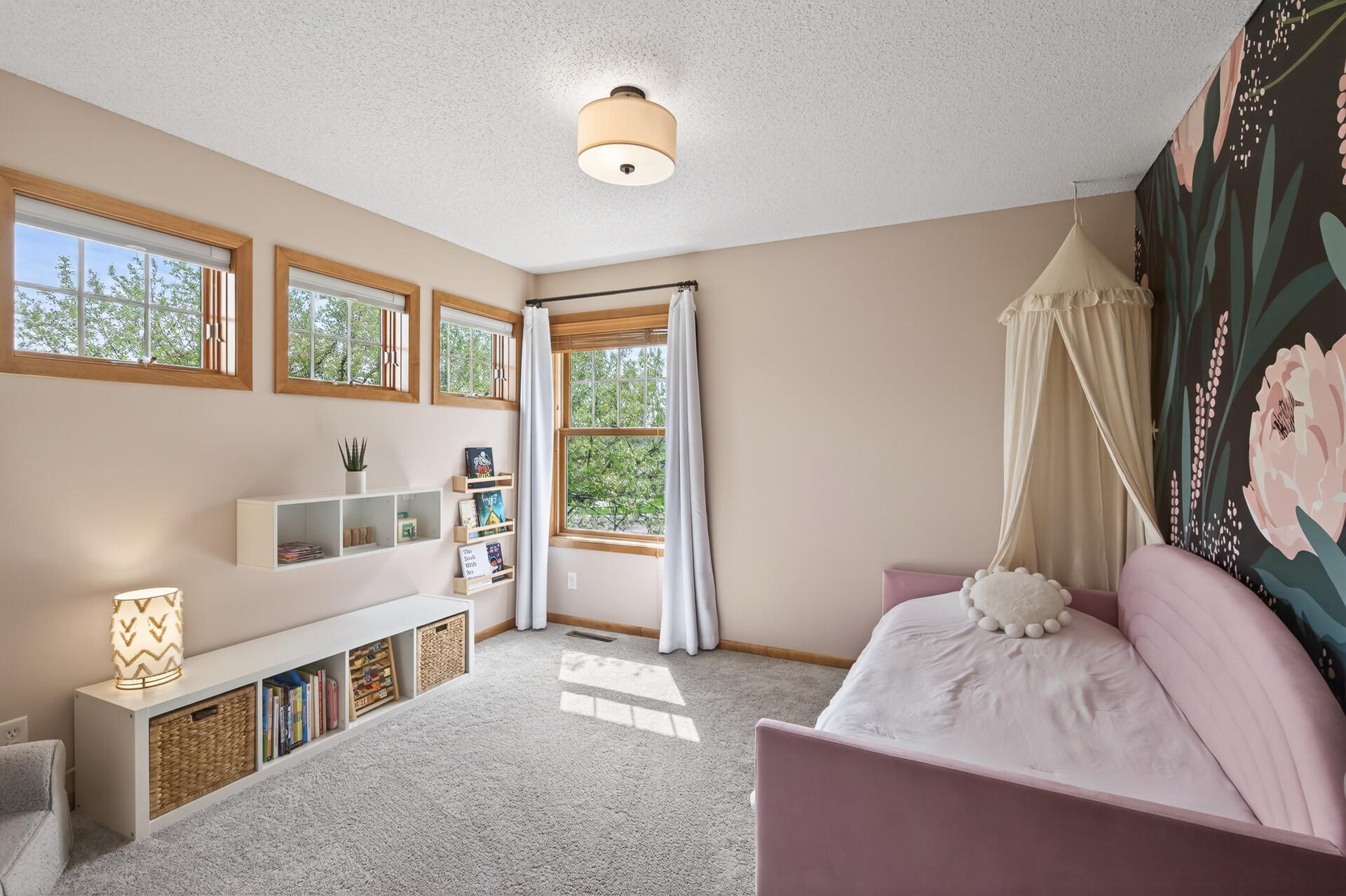 Well-sized secondary bedrooms with bright windows and versatile layouts.