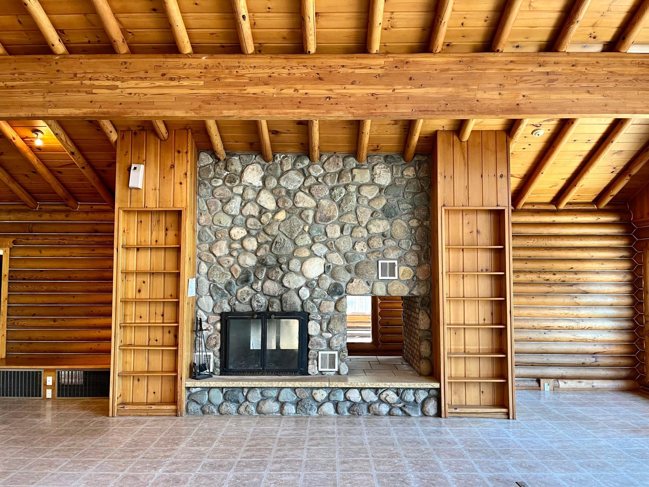 stone fireplace