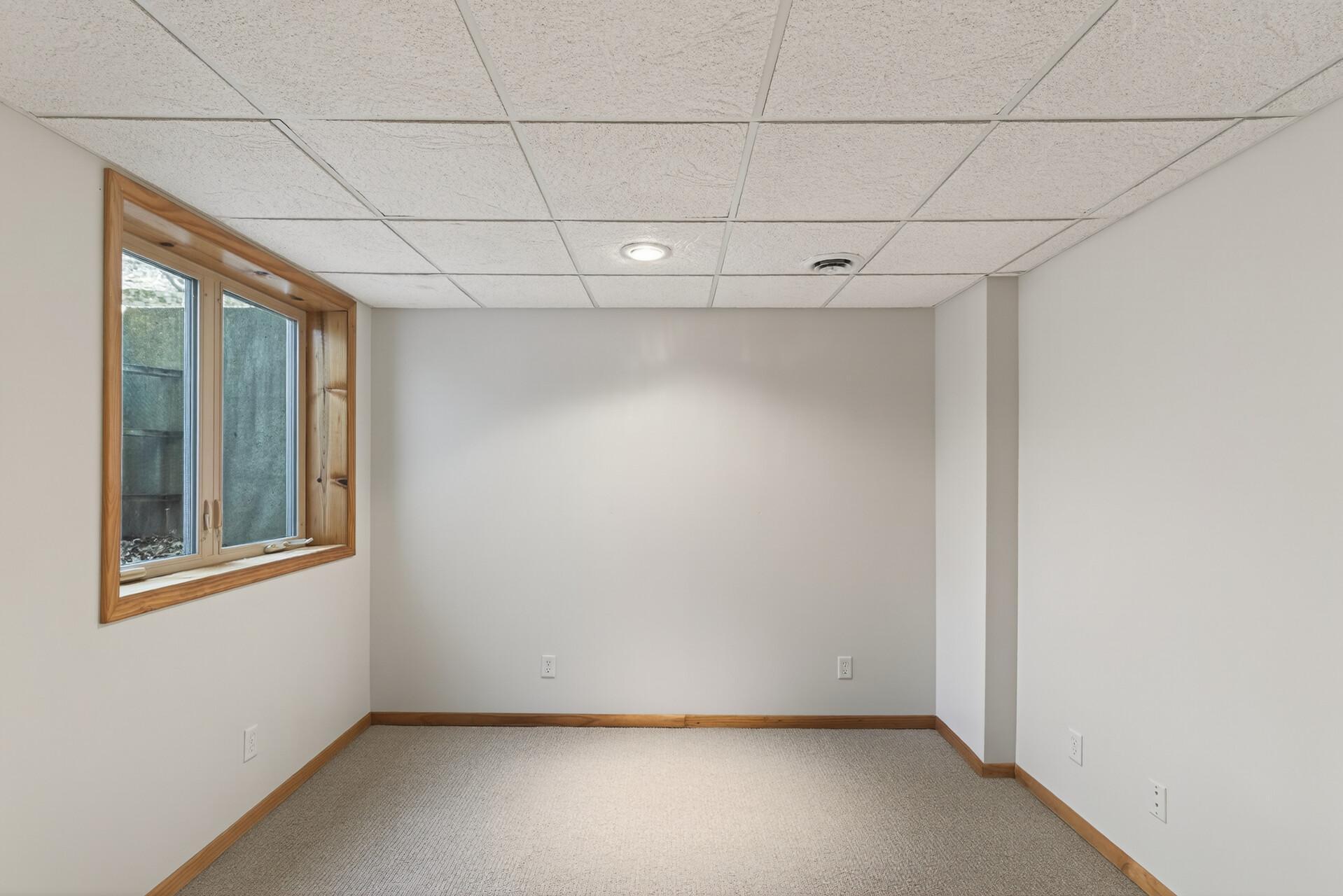 Lower level 4th Bedroom w egress window, & 2 cedar closets