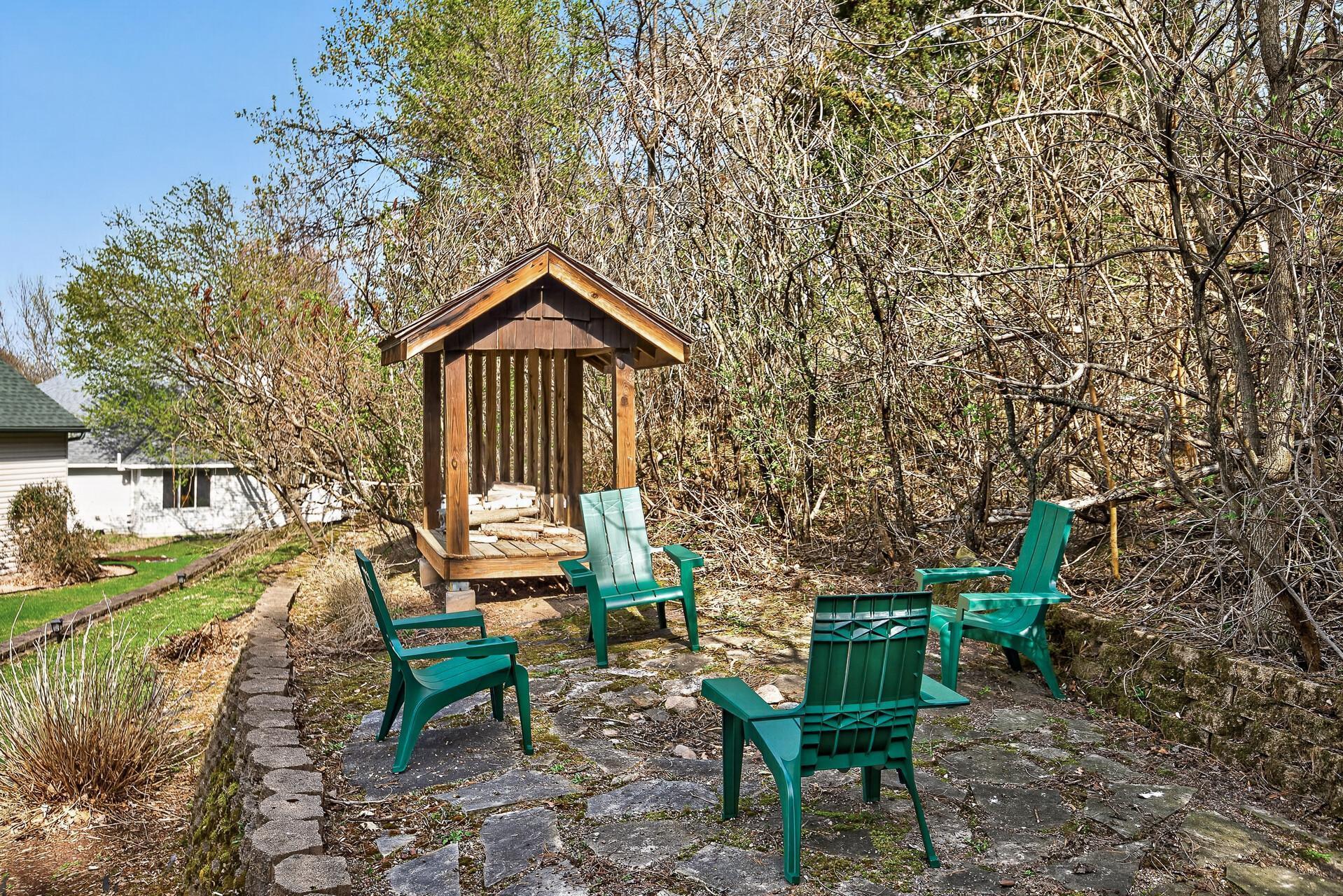 Cute Firepit area on top retaining wall