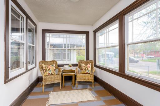 This inviting front porch is the perfect place to unwind- whether enjoying a quite morning cup of coffee or tea, or winding down in the evening with a cocktail or glass of wine.