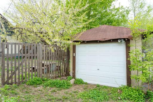 Single car garage with off street parking spot as well- perfect when we have a snow emergency in Minneapolis.