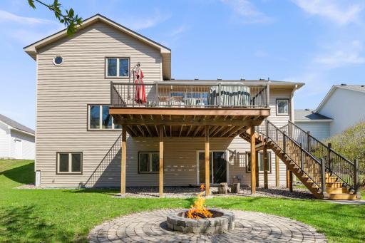 Perfect fire pit area that's perfect for enjoying summer nights by the fire!