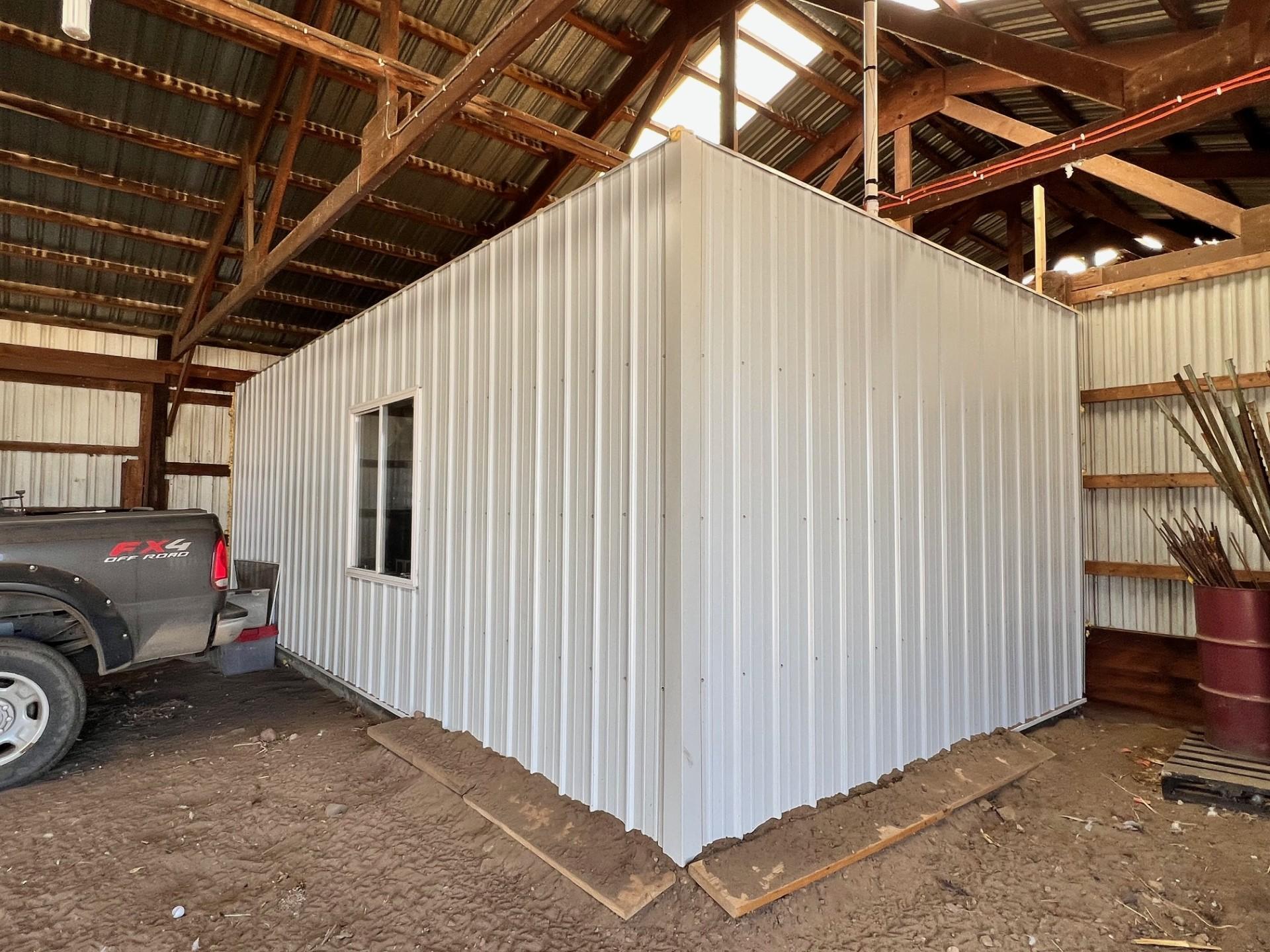 Home office in detached garage