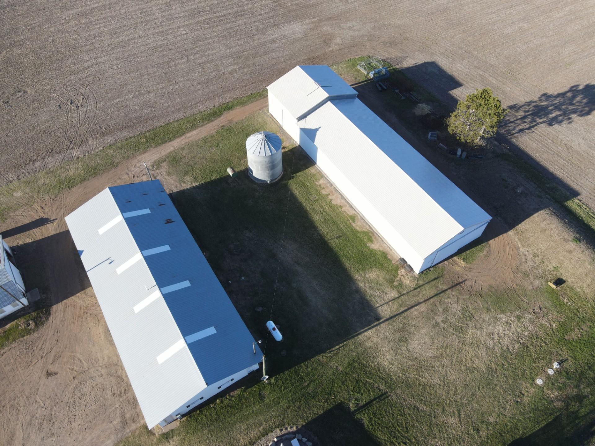 Shed on left is 40' x 106' and the right is 40' x 130'