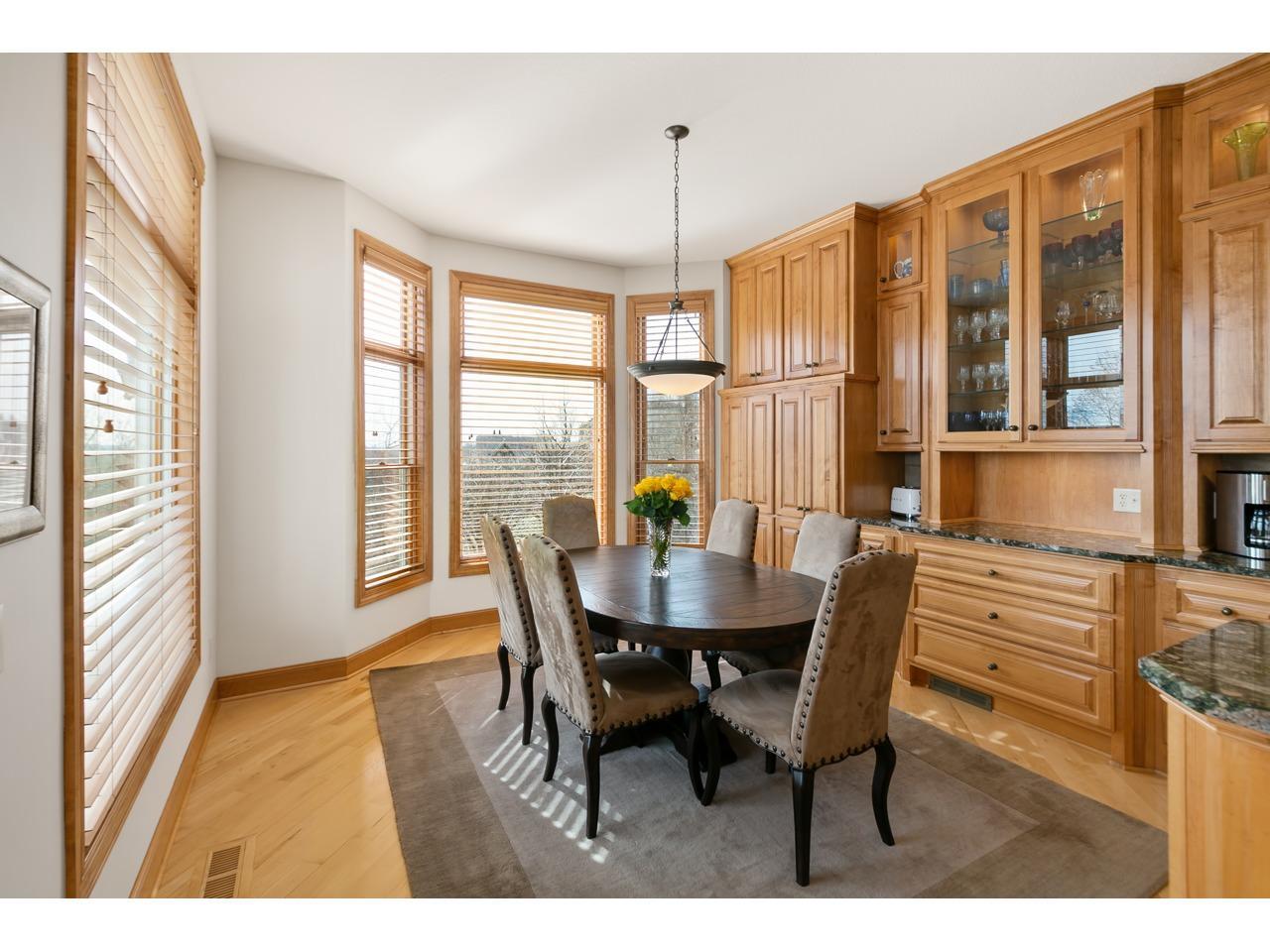 Ample storage carried into the informal dining space
