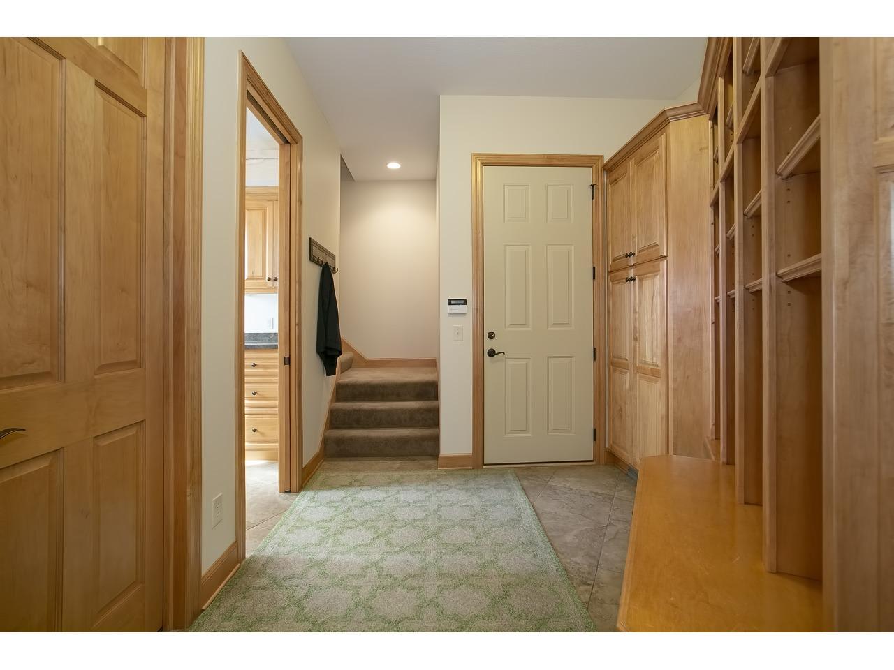 Custom locker style cubbies in the mudroom