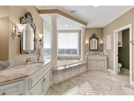 Sun filled owners suite bath