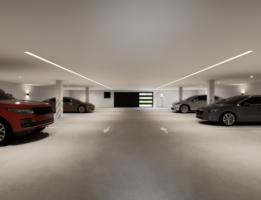 Each unit includes one standard spot and elongated spot for larger vehicles. These are renderings of the home, finishes can be changed.