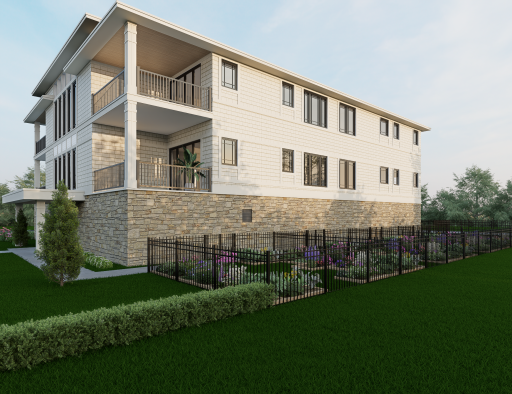 There are individual garden plots available for each unit so you do not need to give up your garden! These are renderings of the home, finishes can be changed.