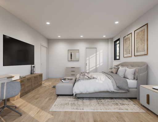 The entire unit features 8' door throughout. These are renderings of the home, finishes can be changed.