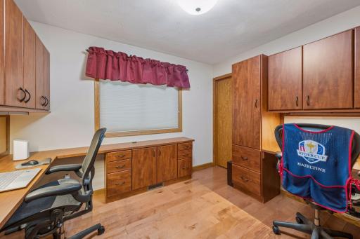 2nd upper level bedroom is being used as an office. A high quality California Closets system has been installed.