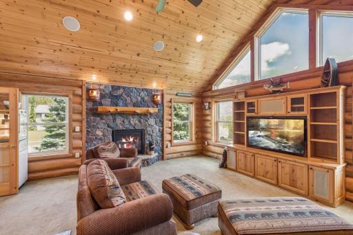 Beautiful gas fireplace gives the room a very warm feel