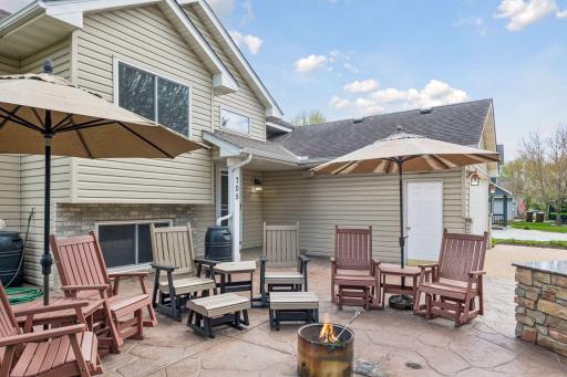 You'll enjoy the stamped concrete patio and the outdoor speakers