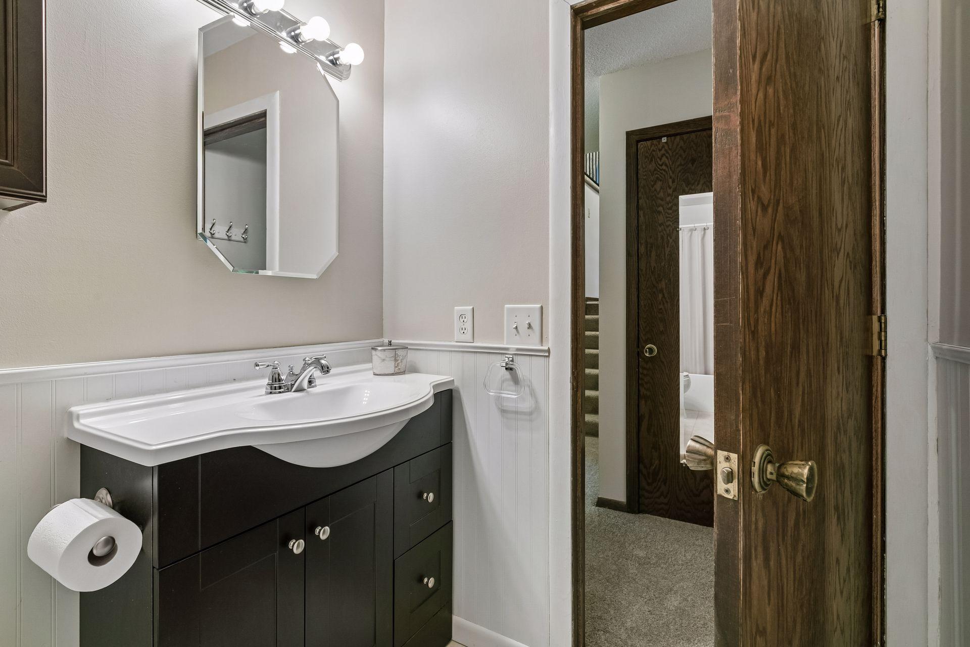 Just outside of the second bathroom is a huge storage closet.