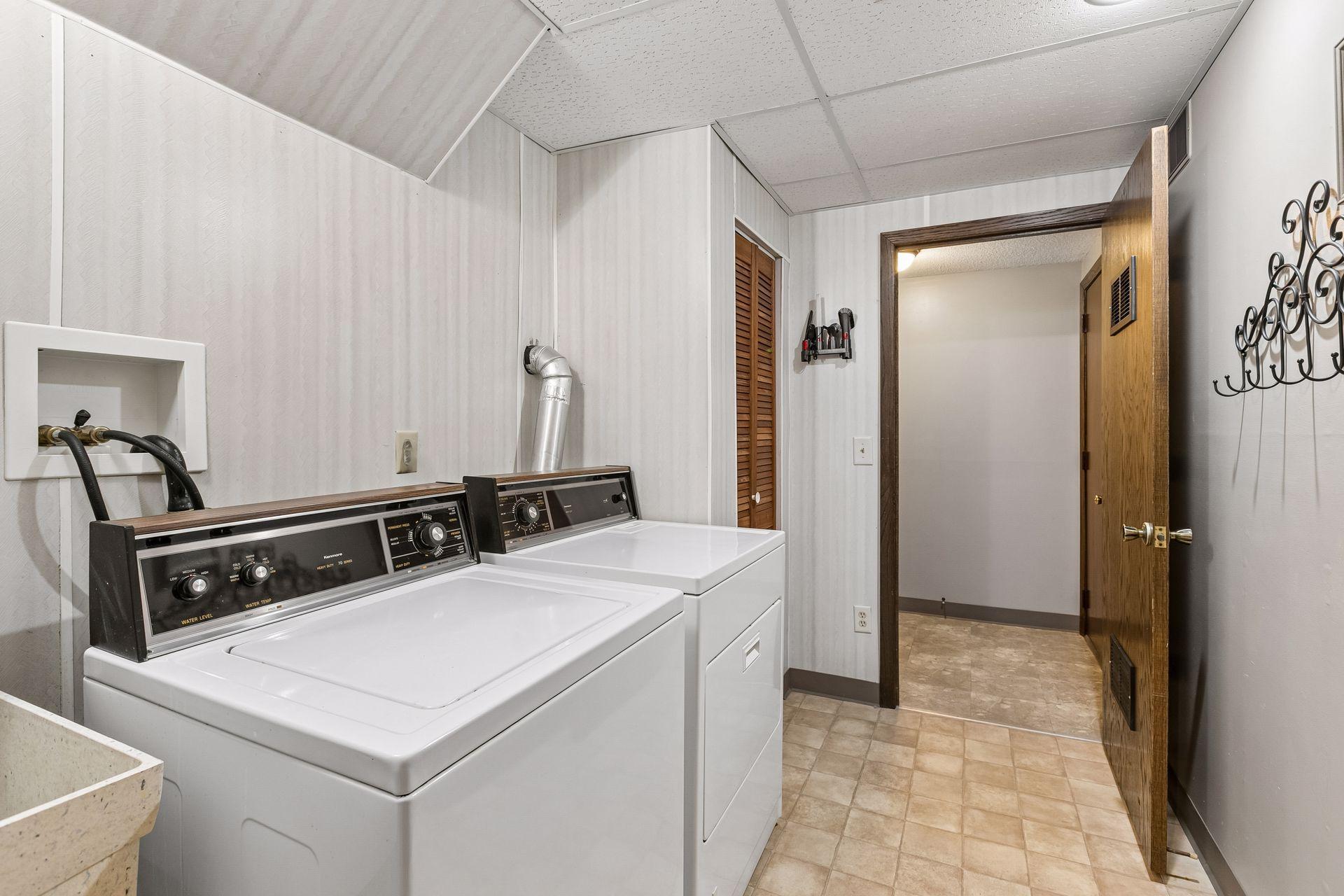 This laundry is located right off of your attached garage.