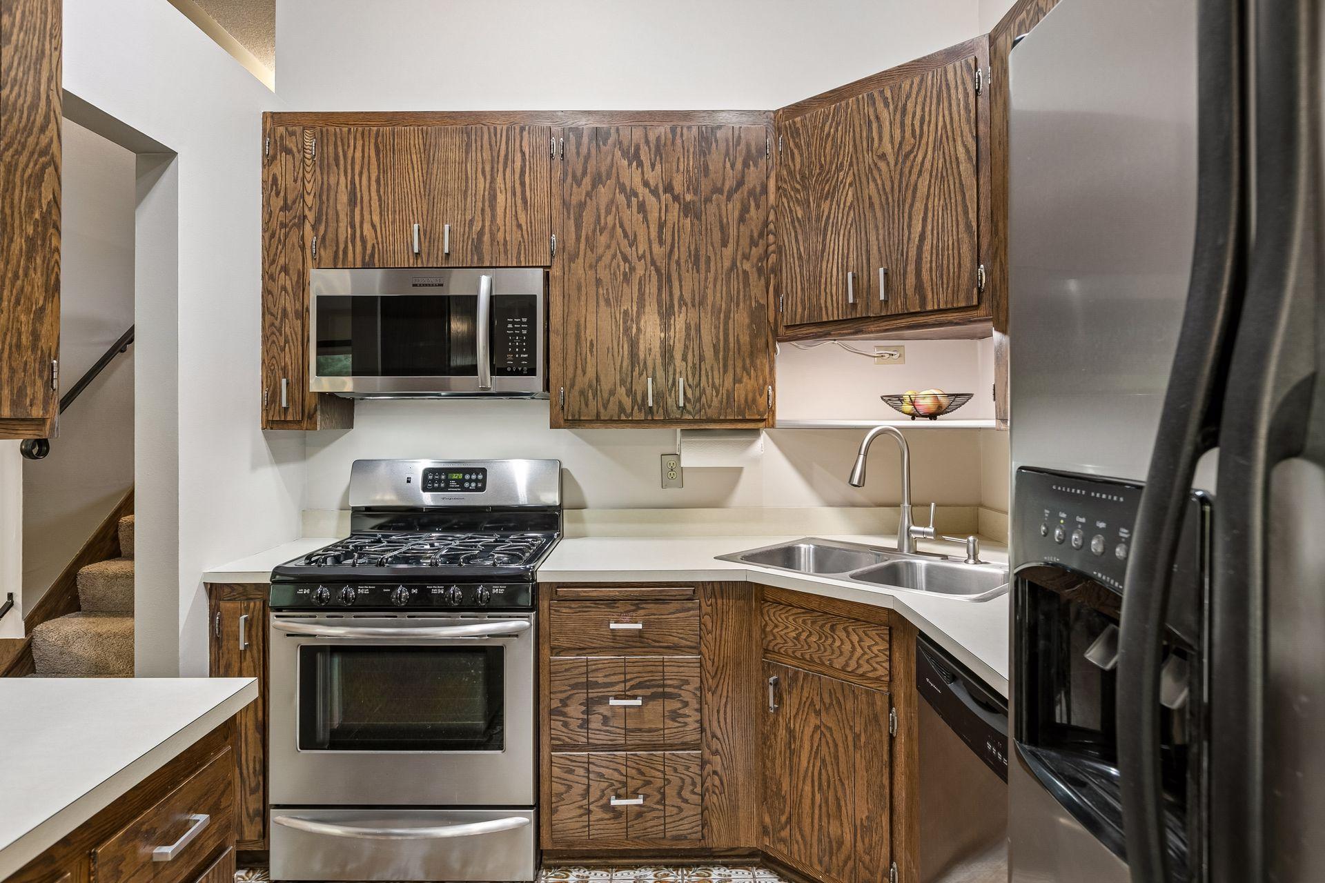The kitchen is super functional and well laid out.
