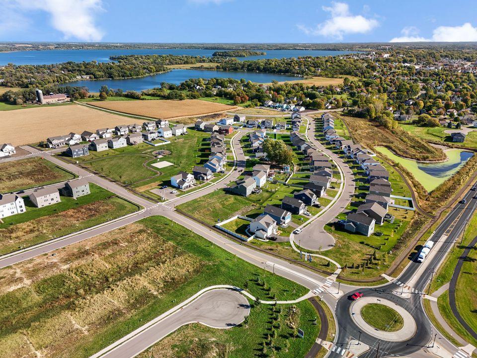 Aerial of the Fields of Waconia neighborhood.