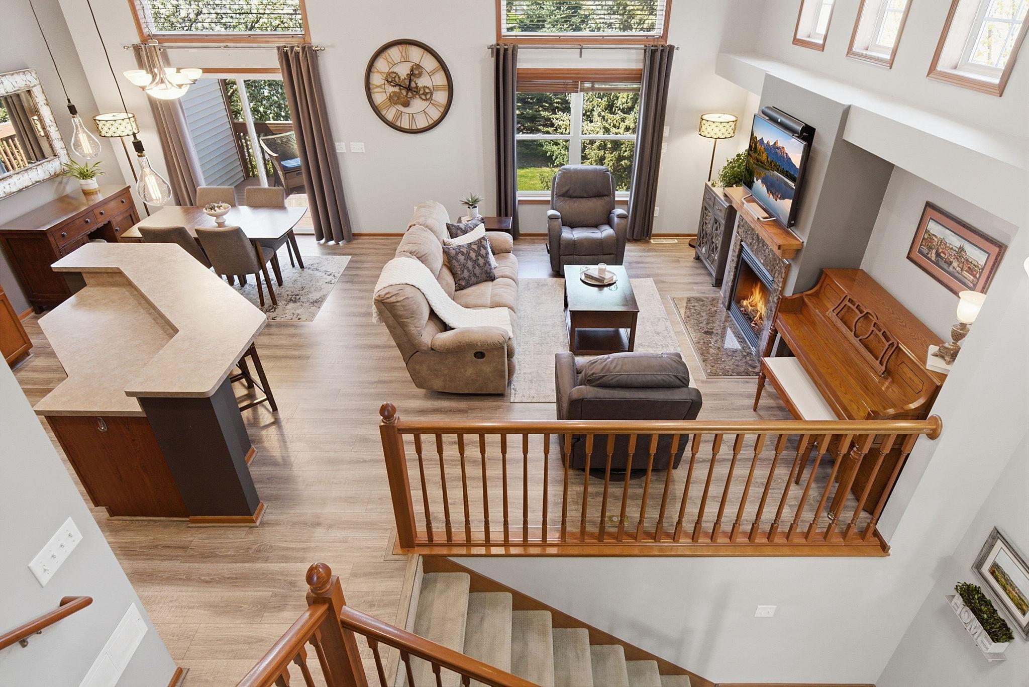 The light filled Main Level boasts an open floor plan.