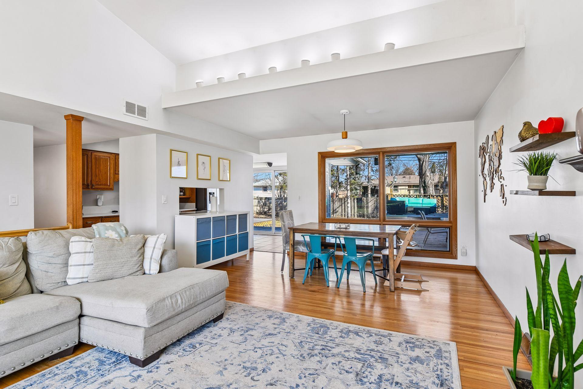 Beautiful hardwood flooring throughout this area