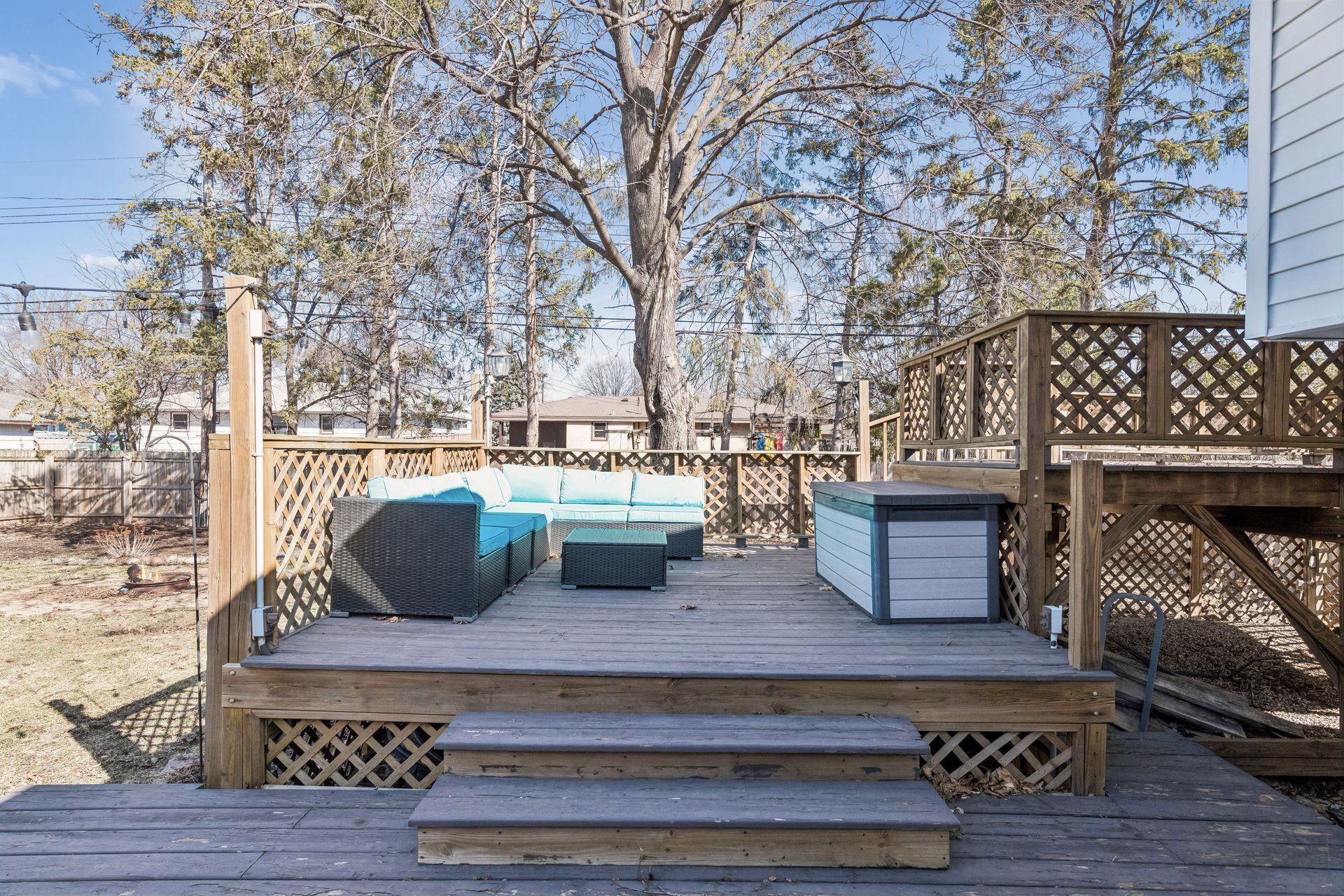 Multi-tiered deck is great for entertaining