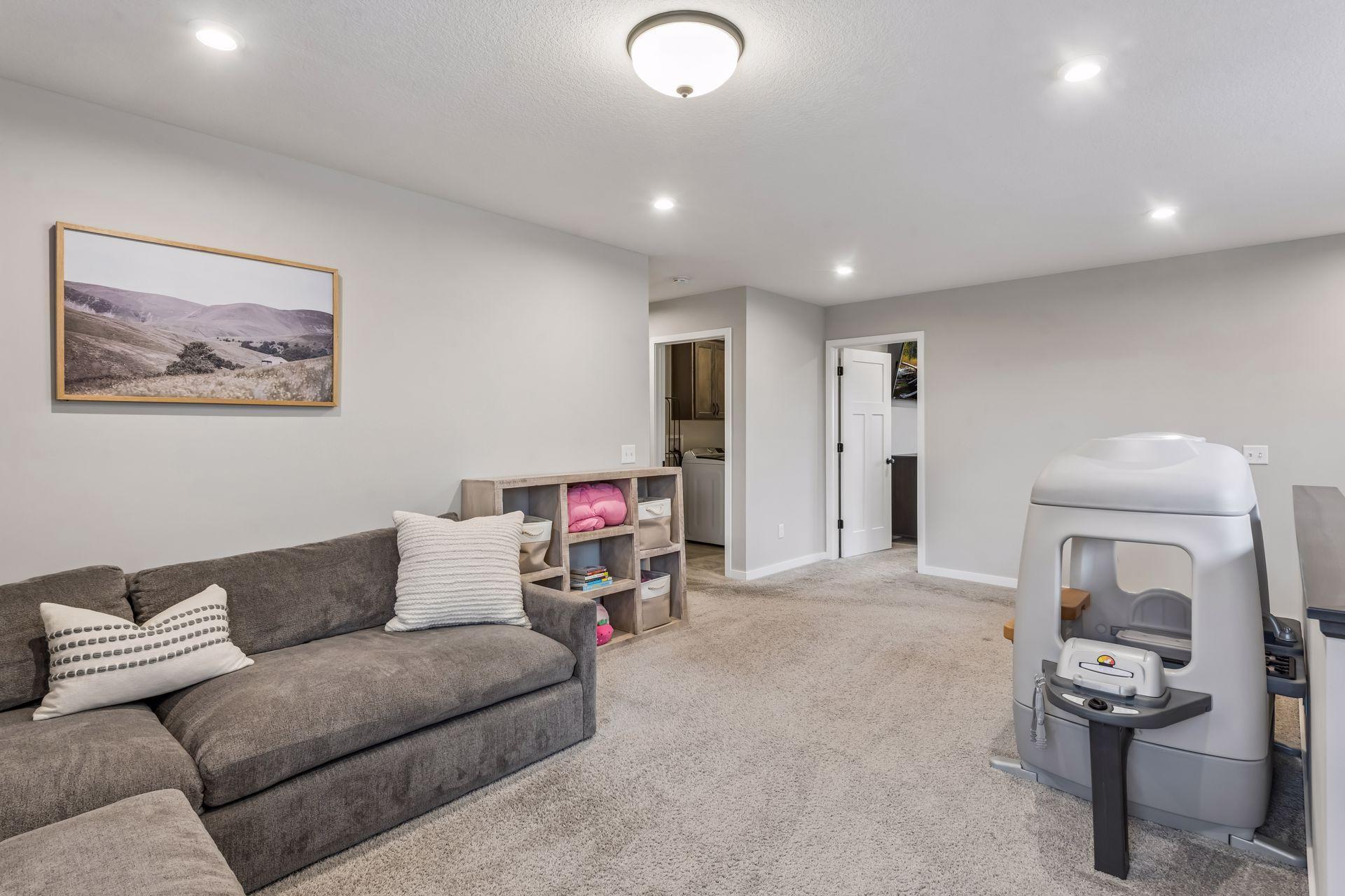 Upper level loft area works great as a play room