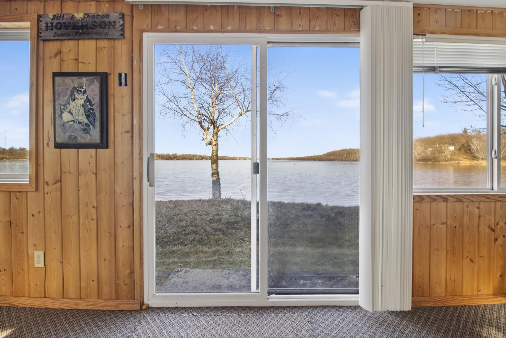 view from cabin patio door