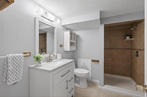 Updated lower-level Â¾ bath for added convenience