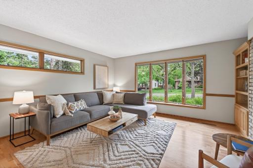 Expansive picture windows bring the outdoors in