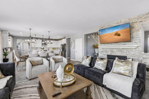 Open Concept Living, Dining & Kitchen Areas