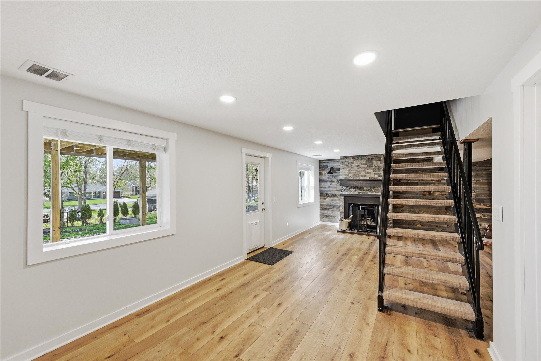 Lower level with convenient walkout access to the backyard
