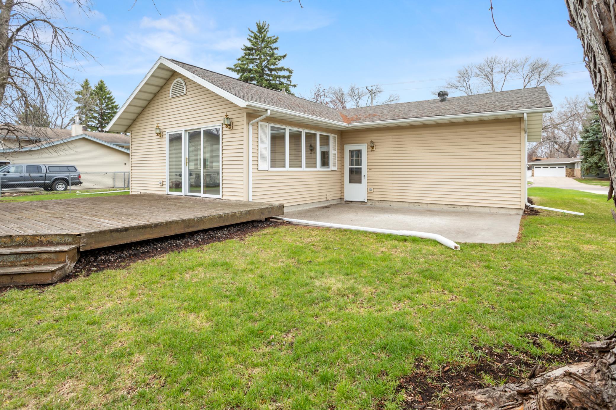 Backyard Salb and Wood Deck