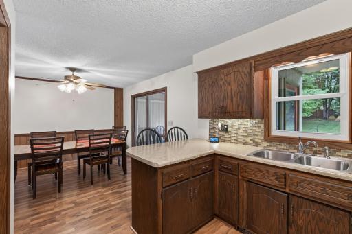 Easy to serve from kitchen to dining and 4 season porch.