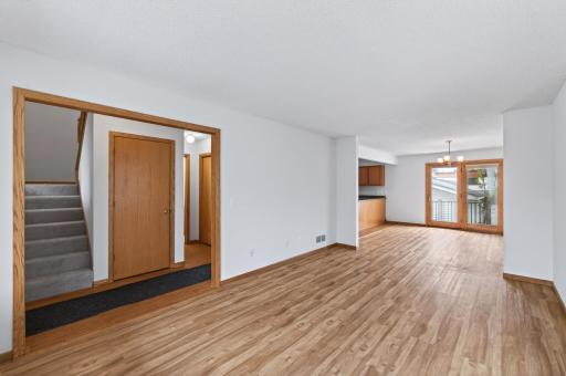 Main floor. Living room, dining room, center hallway. Kitchen to the back left.