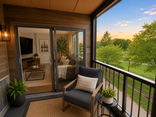 What a view! Beautiful view of the park from your patio!