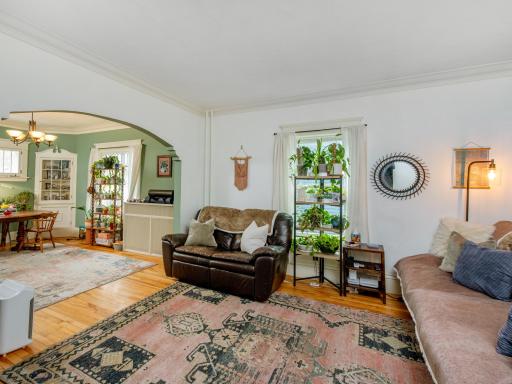 Open concept living and formal dining room.